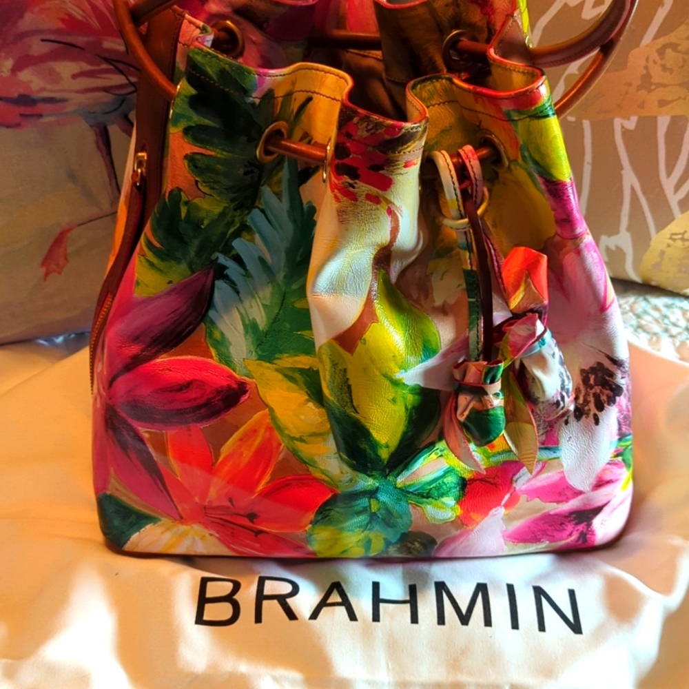 Brahmin Trina Rose Tropical EUC,rare find!!